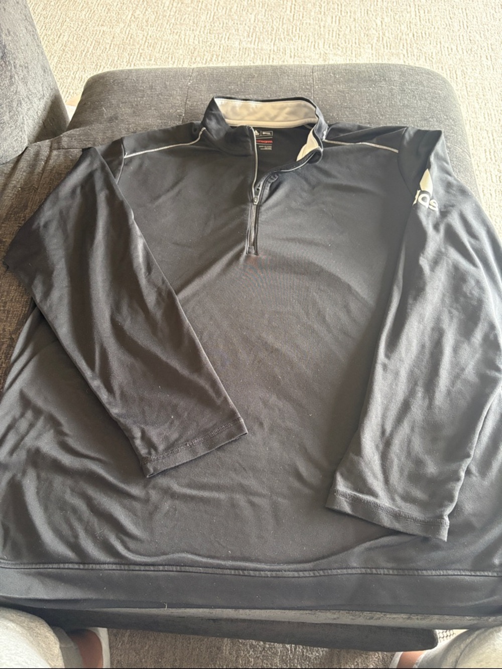 adidas Black Long Sleeve Quarter-Zip Pullover